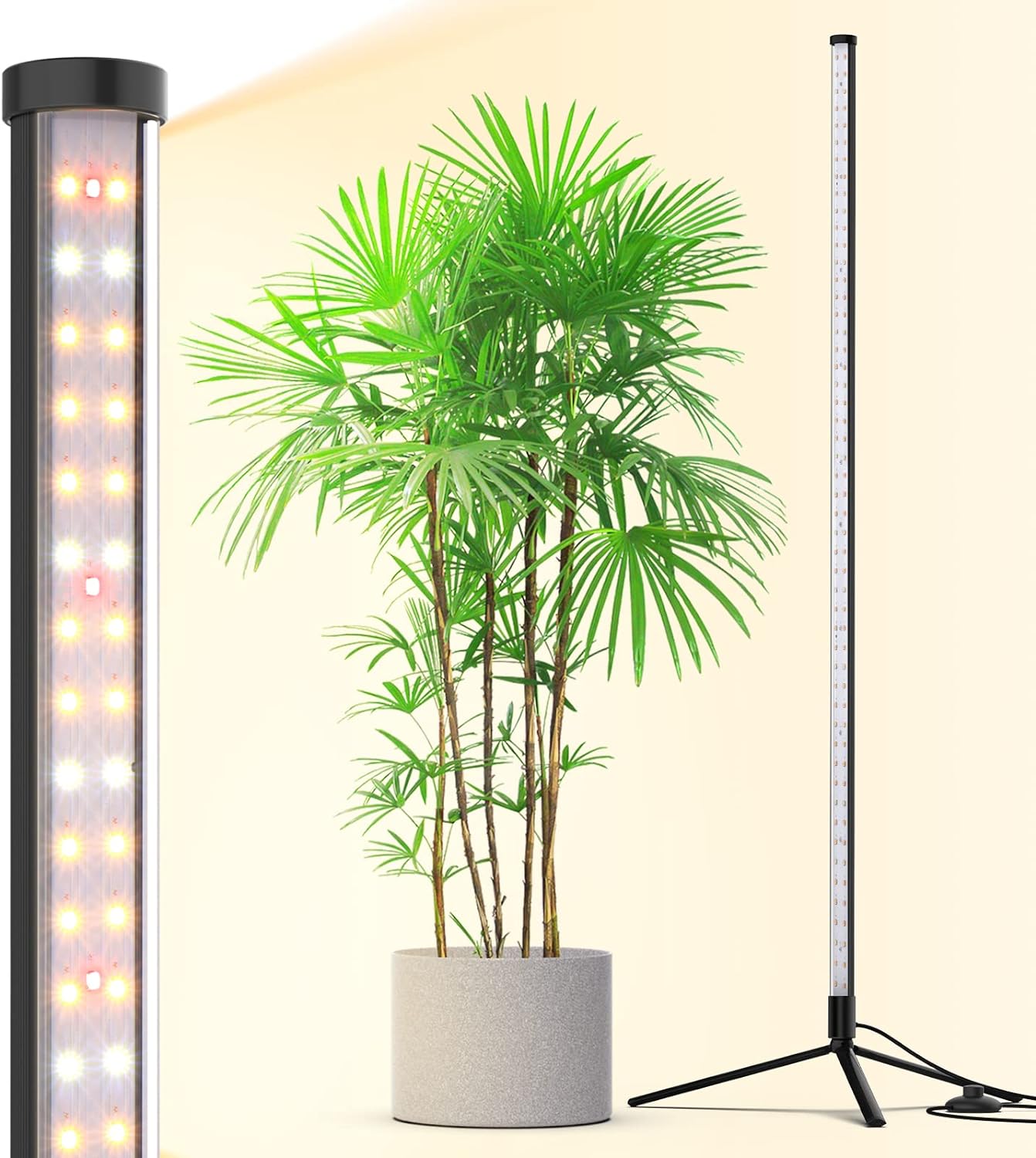 Grow Lights for Indoor Plants with Stand, 42W 169 LEDs Full Spectrum Wide Illumination Area, T10 Vertical Standing Plant Grow Light, 4FT Height with On/Off Switch and Tripod Floor Stand